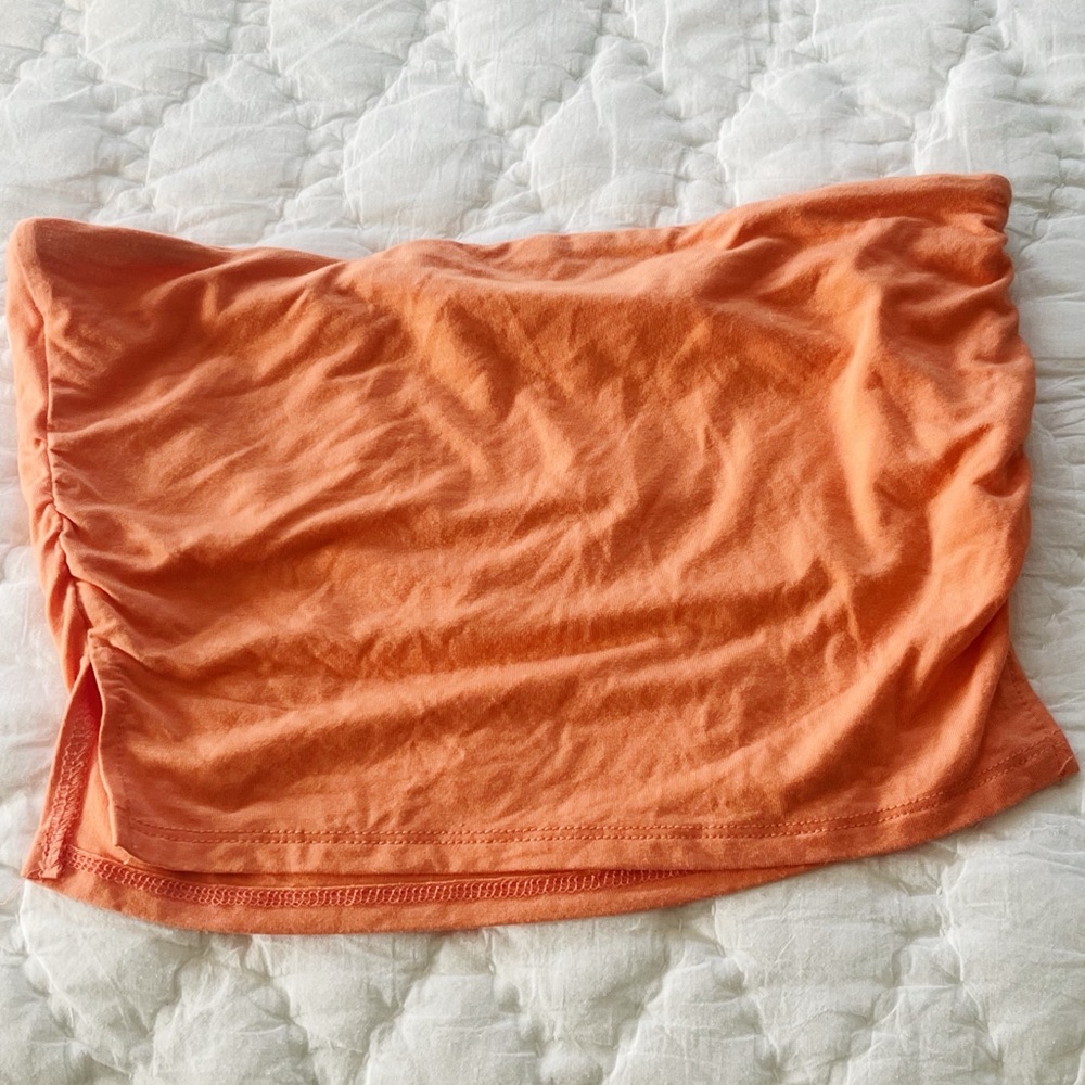 White Fox Orange Tube Top / Strapless Top